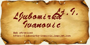 LJubomirka Ivanović vizit kartica
